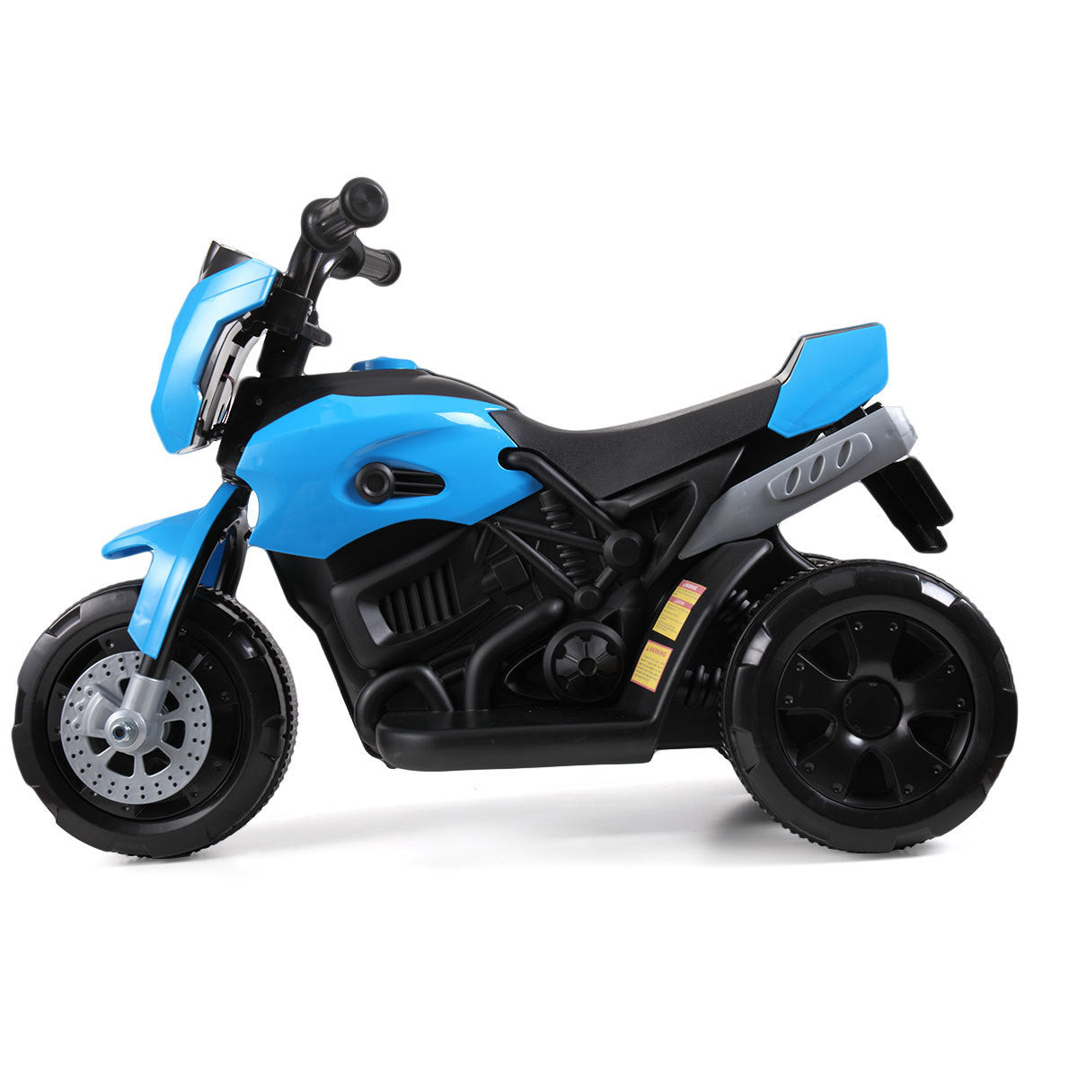 6V Kids Ride On Motorcycle with Headlights, Battery-Powered 3-Wheel Bicycle - Blue