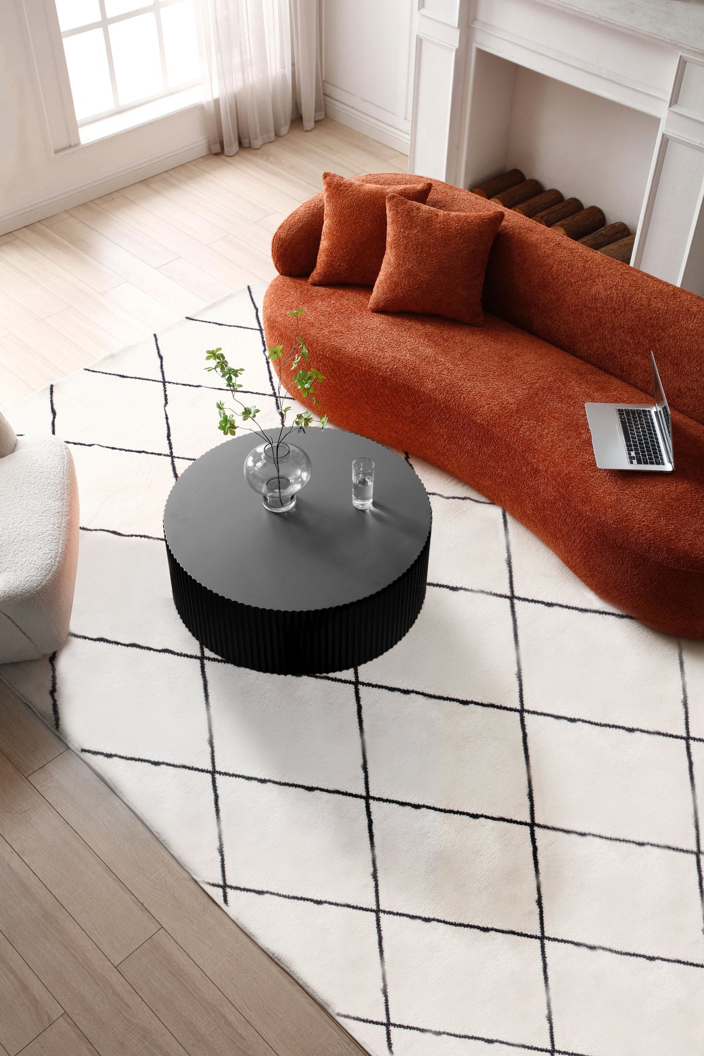 Sleek and Modern Round Coffee Table-3