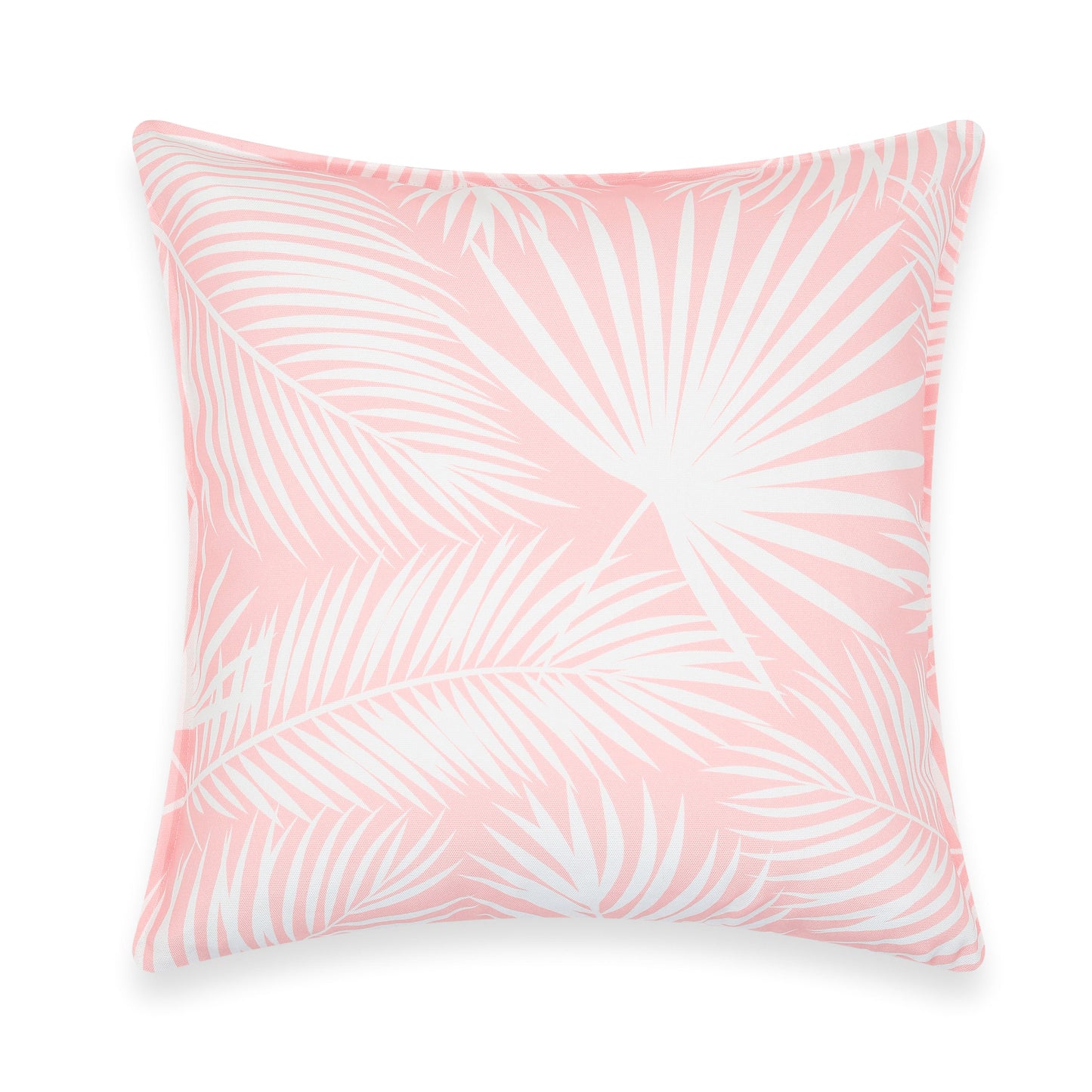 Coastal Indoor Outdoor Pillow Cover, Palm Leaf, Blush Pink, 20"x20"-5