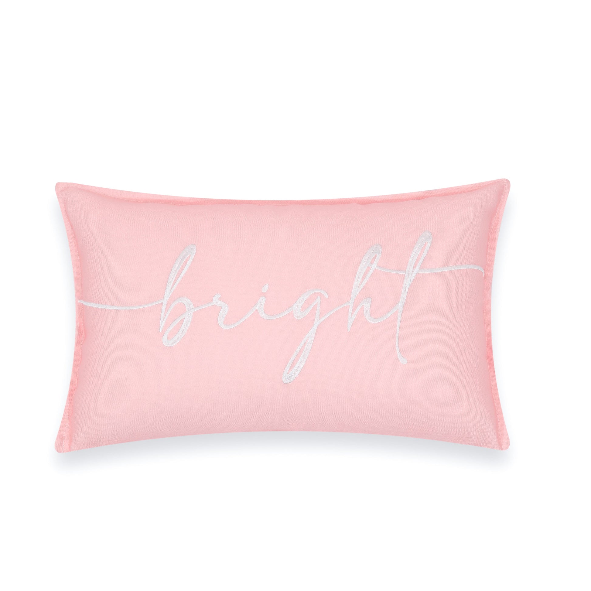 Coastal Christams Indoor Outdoor Lumbar Pillow Cover, Embroidered Bright, Blush Pink, 12"x20"-5