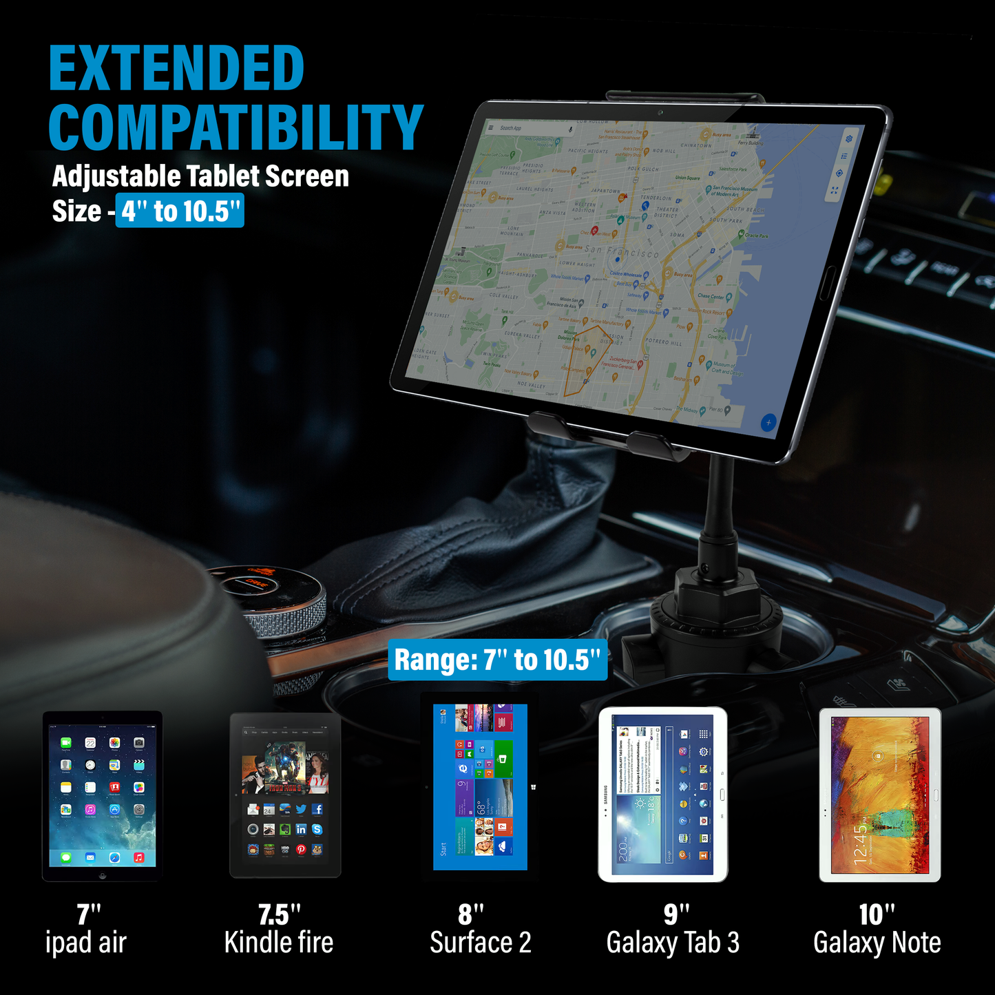 Cup Car Mount Holder 2-In-1 Tablet and Smartphone-2