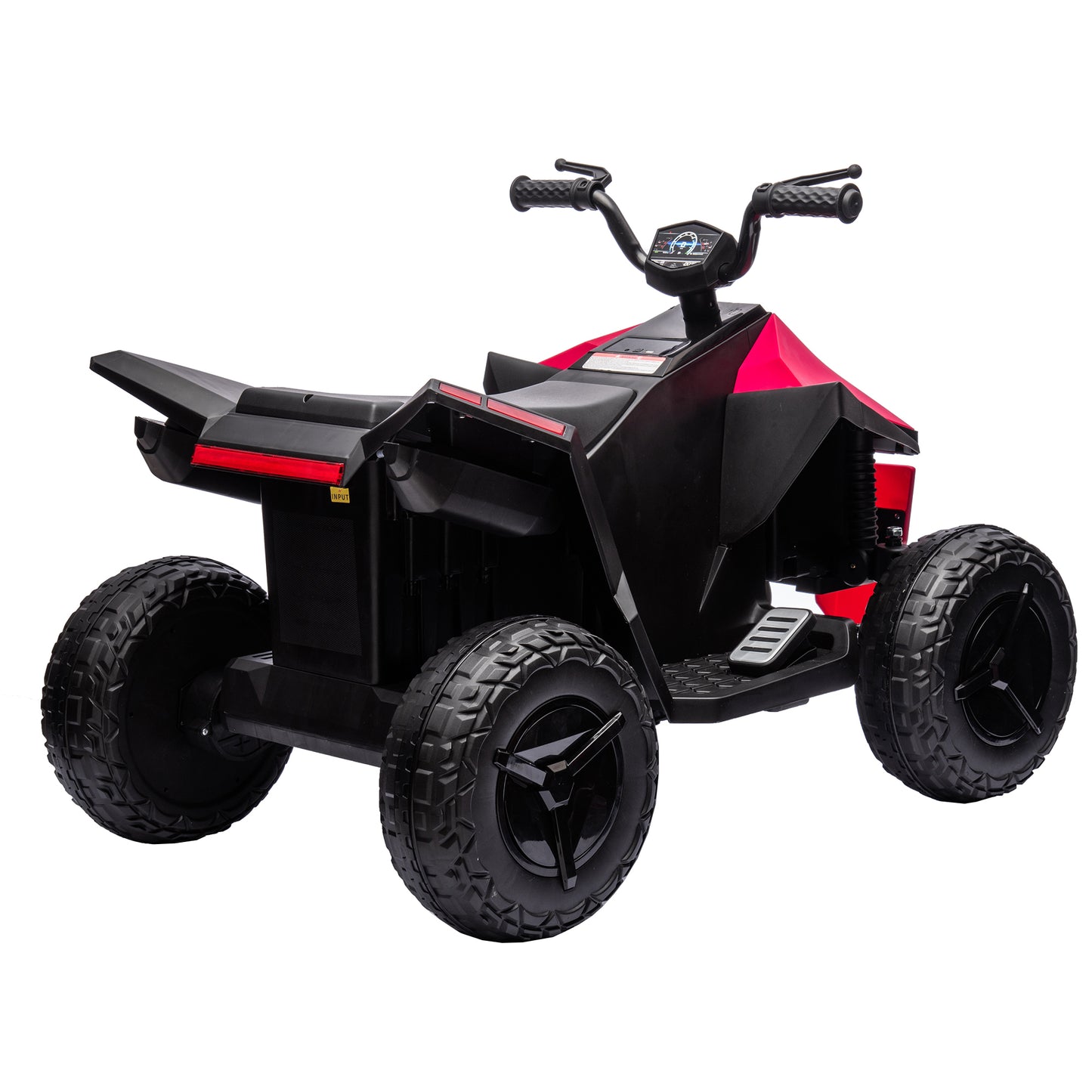 ATV Style ride on, 12V 7AH Kids ride on electric atv 3-8years Multi-Functional Touch Screen Integrated, LED Front and Rear Dazzling Lights, Music, Nursery Rhymes, MP3/USB Interface, Dual-Drive System