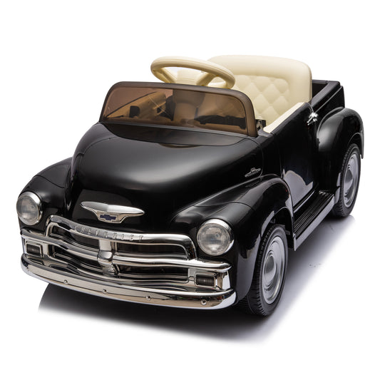 12V Kids Ride On truck car w/parents control, Licensed Chevrolet 3100 pickup,electric car for kid,Vintage modeling,3 speeds,LED Lights,Bluetooth,USB,High-power up to 4.35 km/h,age 3+