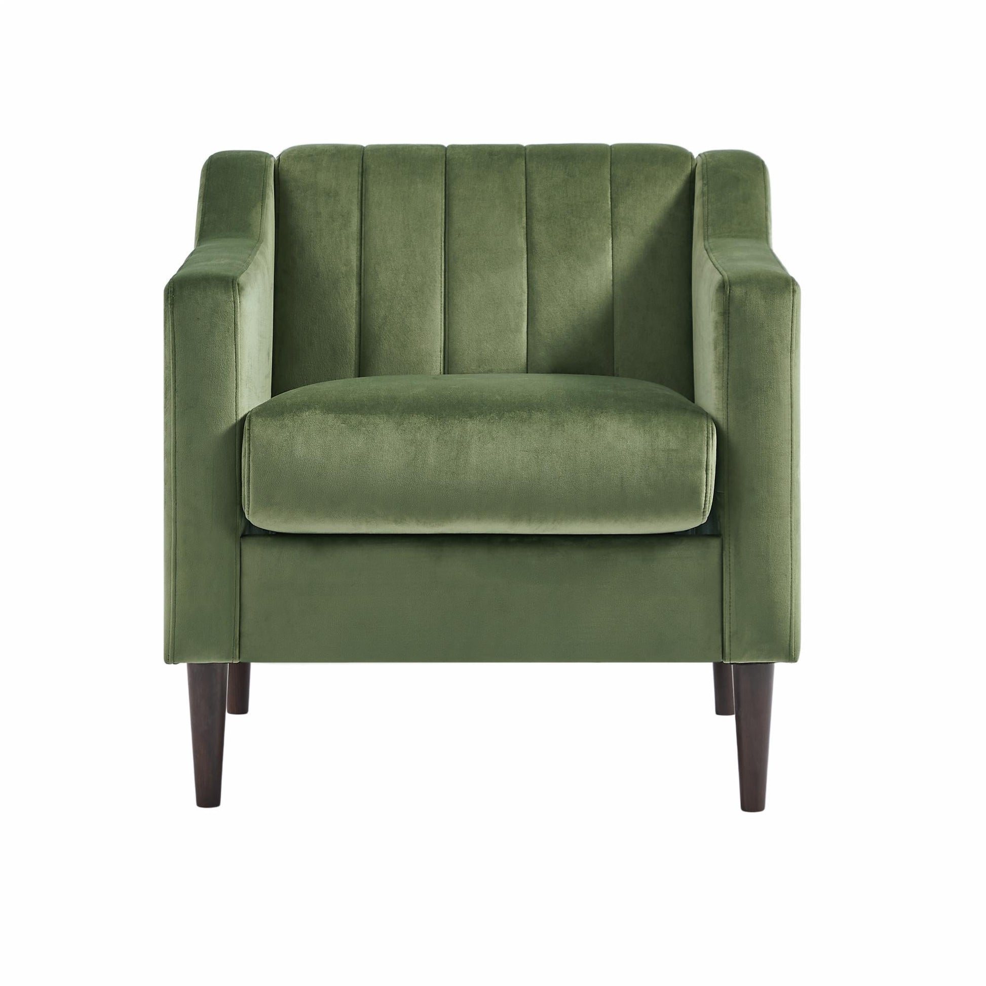 Modern Velvet Fabric Chair With Solid Wood Legs-1