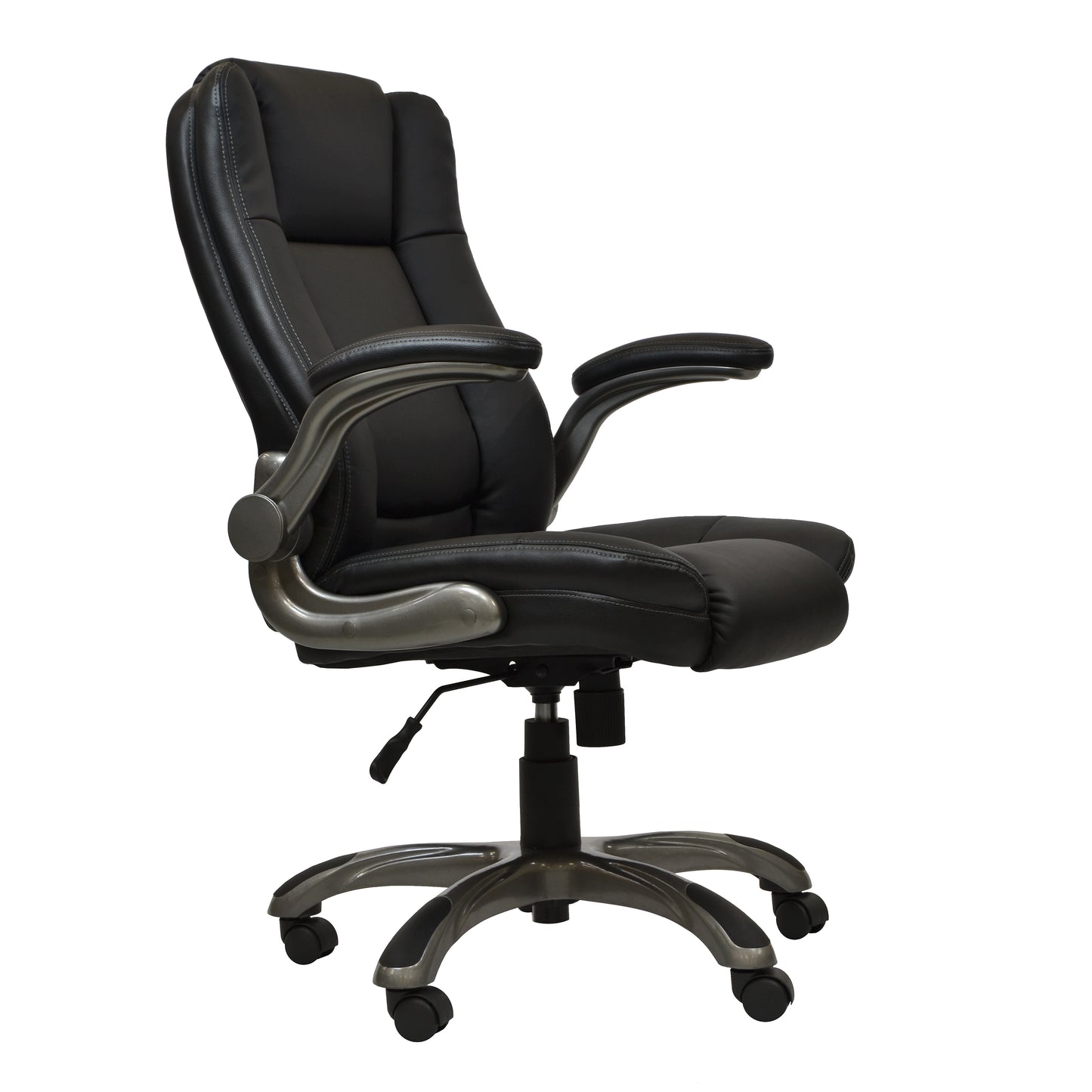 Techni Mobili Medium Back Executive Office Chair with Flip-up Arms, Black