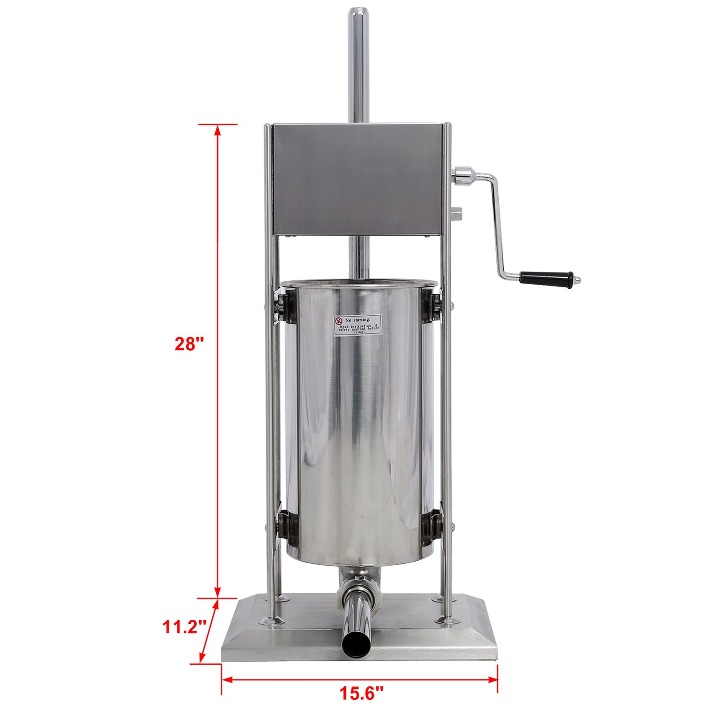 Stainless Steel Commercial Sausage Stuffer,Dual Speed Vertical Sausage Maker 25LB/12L, Meat Filler with 4 Stuffing Tubes