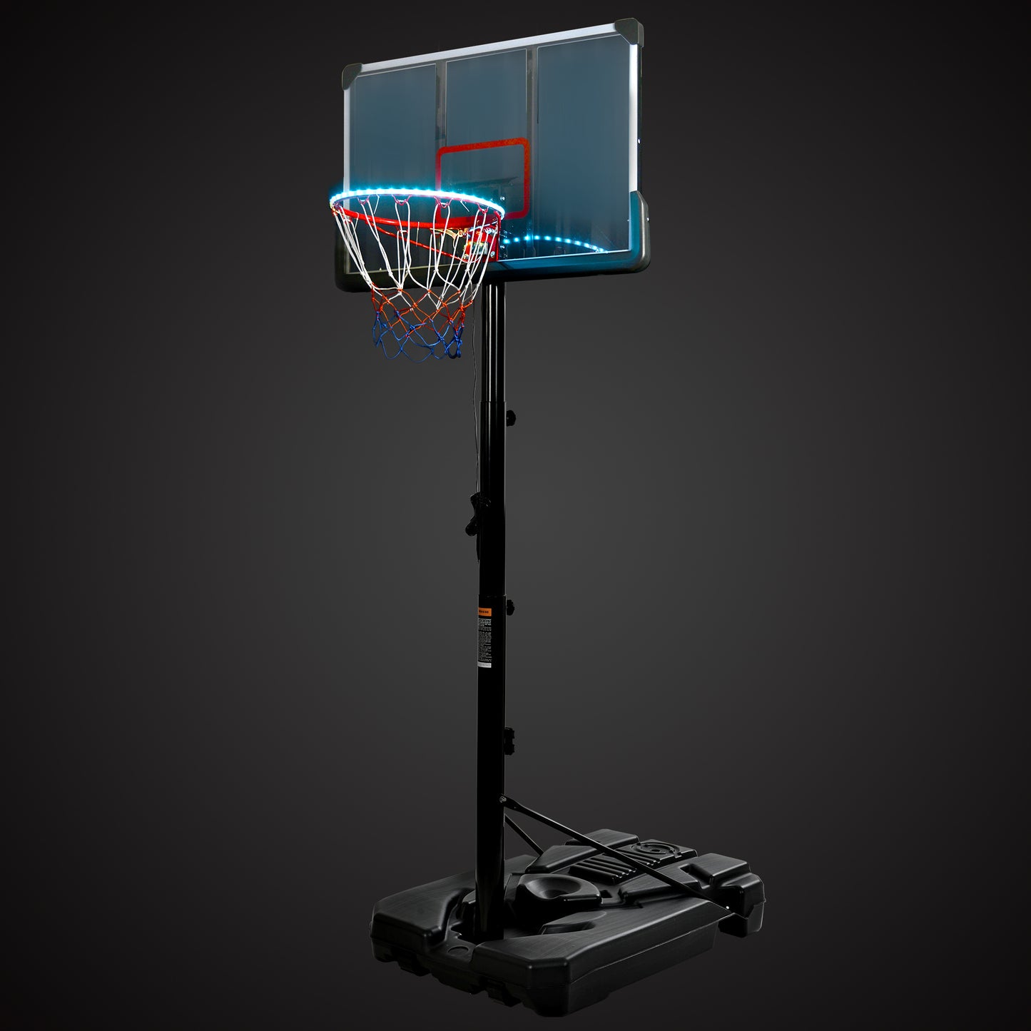 Portable Basketball Hoop Basketball System 6.6-10ft Height Adjustment for Youth Adults LED Basketball Hoop Lights, Colorful lights, Waterproof，Super Bright to Play at Night Outdoors,Good Gift for Kids