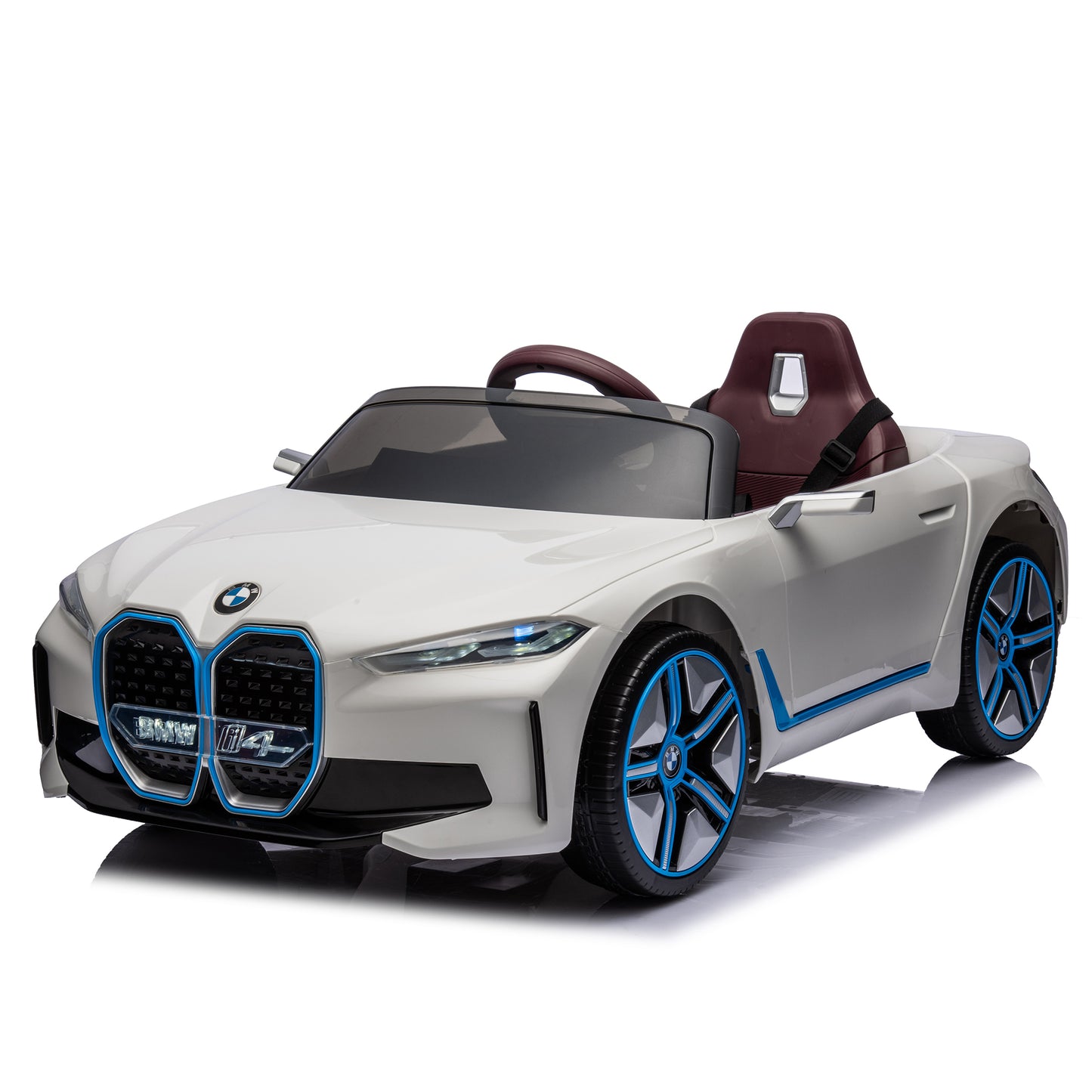 Licensed BMW I4,12v Kids ride on car 2.4G W/Parents Remote Control,electric car for kids,Three speed adjustable,Power display, USB,MP3 ,Bluetooth,LED light,Two-point safety belt,story