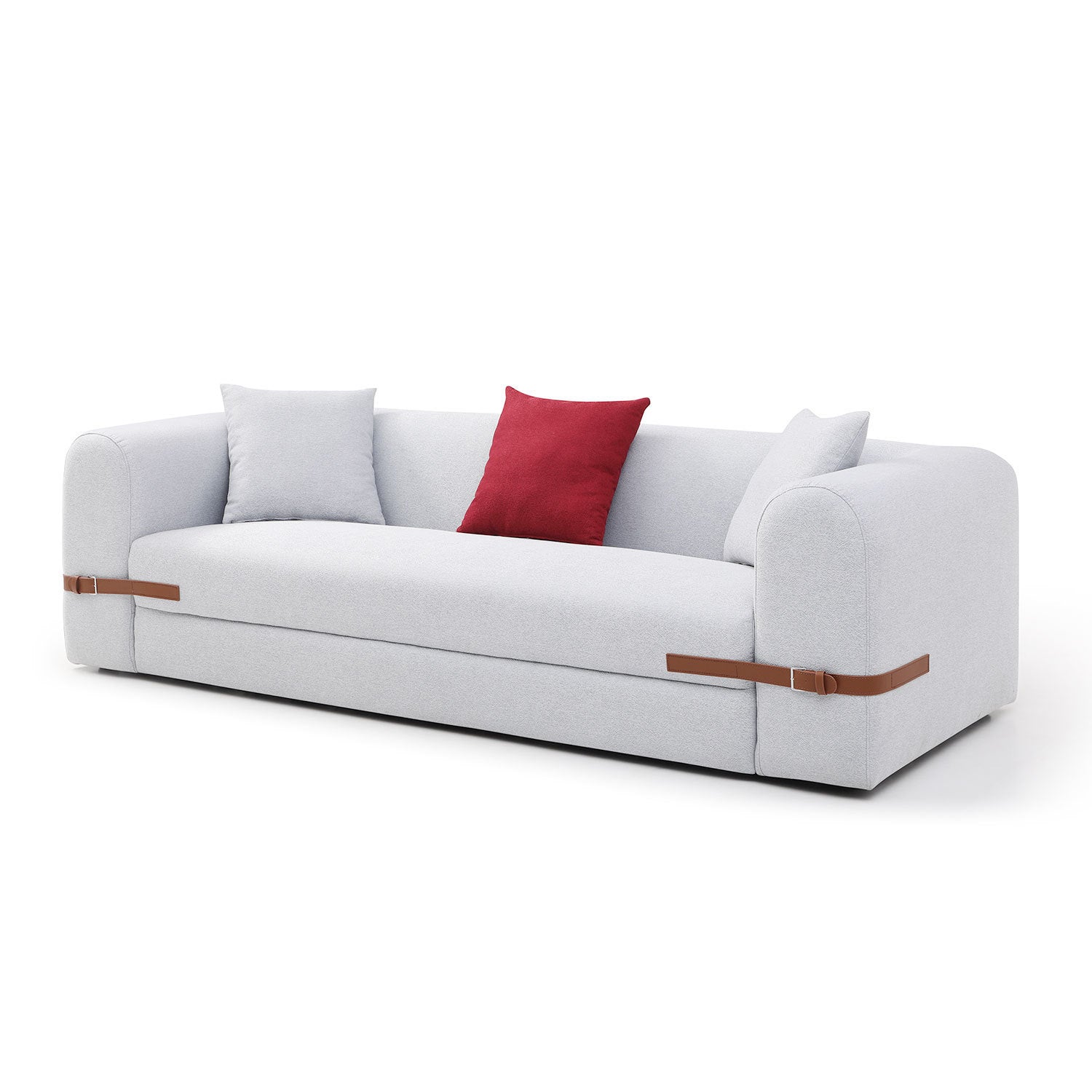 Modern Sofa with a Contrasting color Saddle leather Belt Design-5