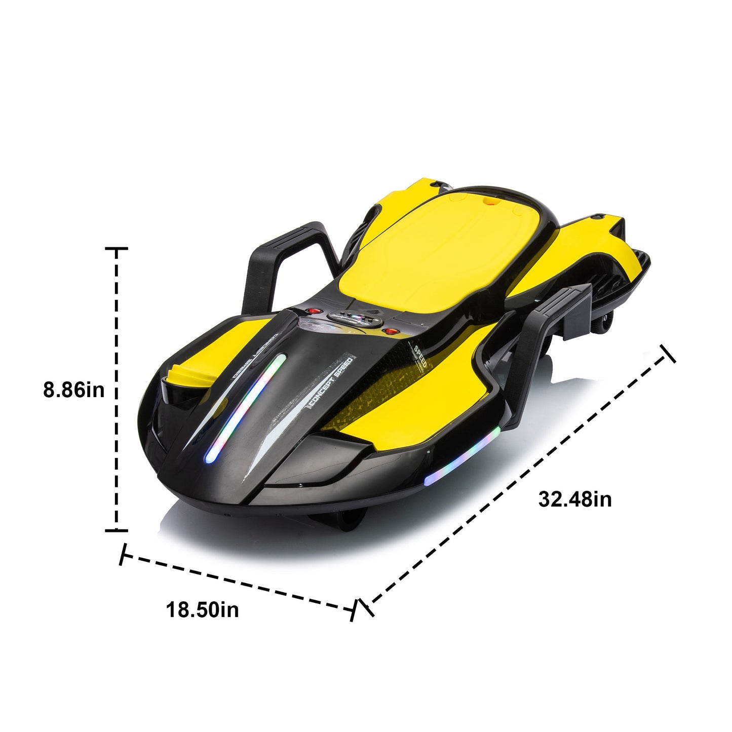 24V Kids Ride On Electric scooter w/ helmet knee pads,24v ride on toy for kids,Spray function,200w motor,5.59-6.84MPH,Gravity Steering,Bluetooth,Use for 1-2 hours,Exercise your child age 6+.