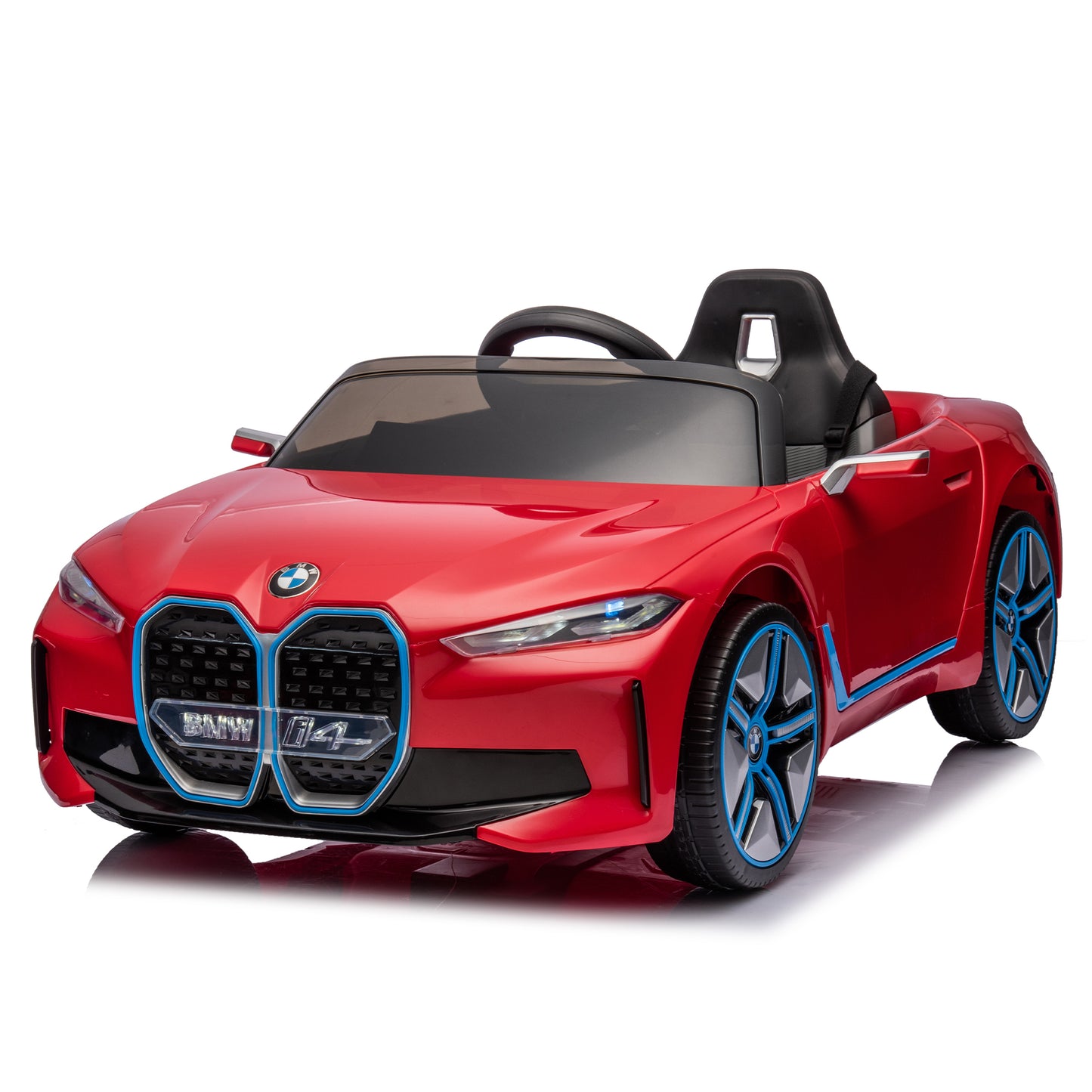 Licensed BMW I4,12v Kids ride on car 2.4G W/Parents Remote Control,electric car for kids,Three speed adjustable,Power display, USB,MP3 ,Bluetooth,LED light,Two-point safety belt,story