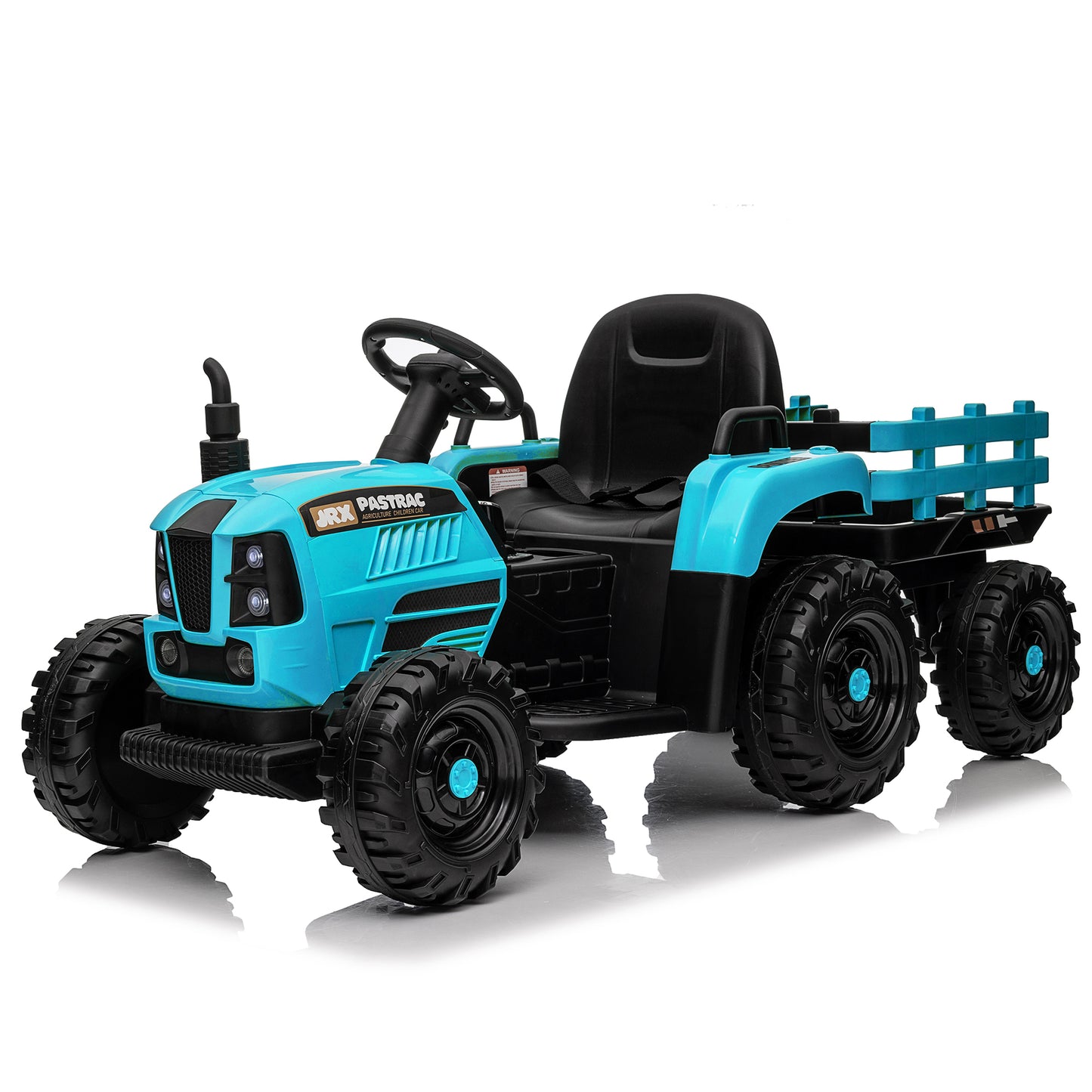 Ride on Tractor with Trailer,12V Battery Powered Electric Tractor Toy w/Remote Control,electric car for kids,Three speed adjustable,Power display, USB,MP3 ,Bluetooth,LED light,Two-point safety belt