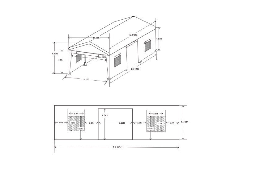 12x20 feet heavy duty outdoor portable garage ventilated canopy carports car shelter