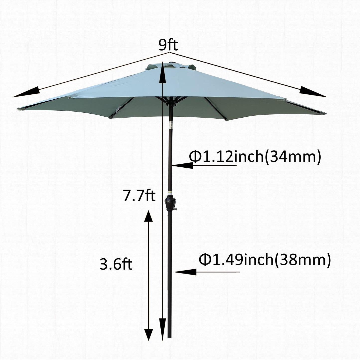 9FT UMBRELLA Frosty Green