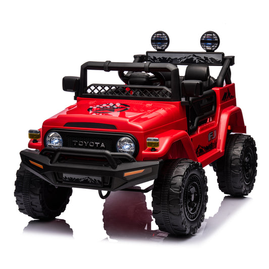 Licensed TOYOTA FJ Cruiser,12V Kids ride on car 2.4G W/Parents Remote Control,electric car for kids,Three speed adjustable,Power display, USB,MP3 ,Bluetooth,LED light,Three-point safety belt