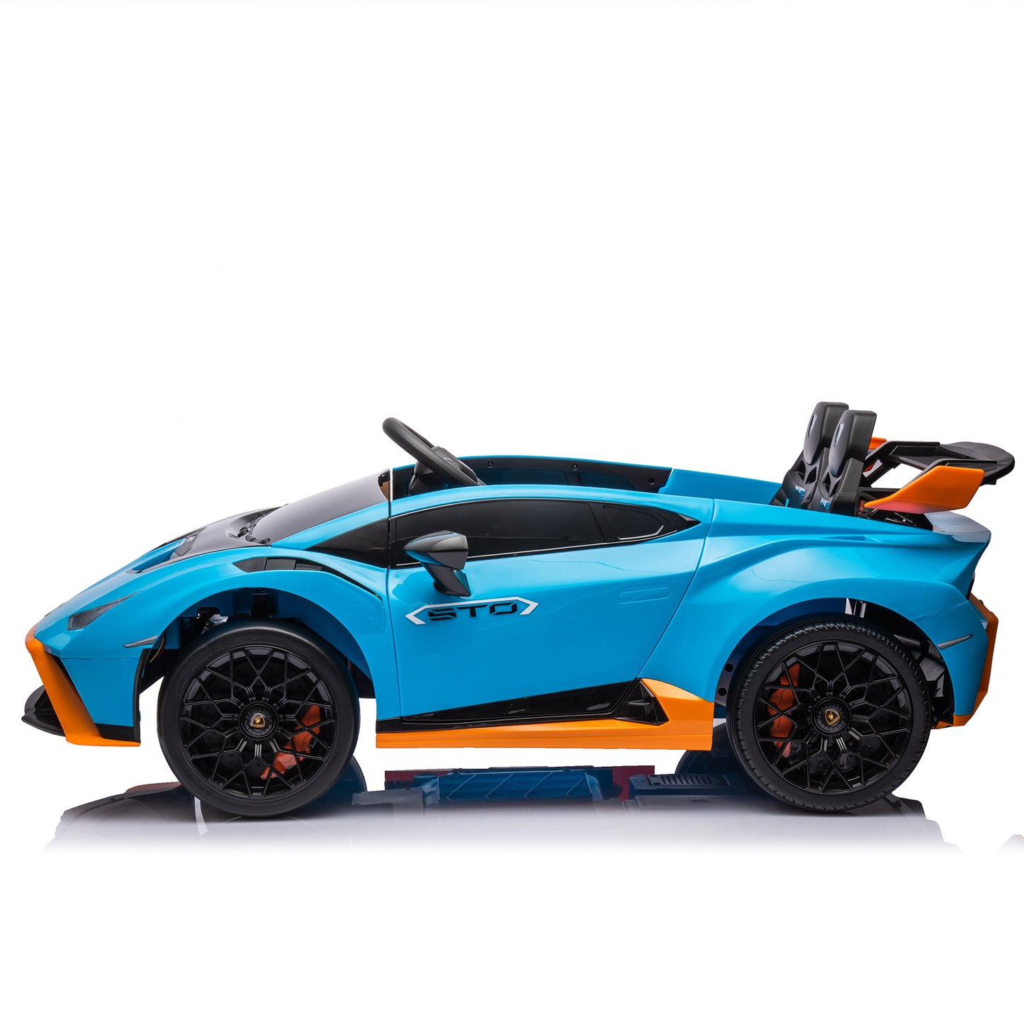 Lamborghini Huracan Sto 24V Kids Electric Ride-On Drift Car: Speeds 1.86-5.59 MPH, Ages 3-8, Foam Front Wheels, 360° Spin, LED Lights, Dynamic Music, Early Learning, USB Port, Drift Feature