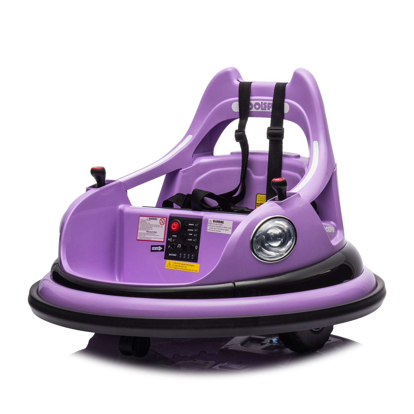 12V ride on bumper car for kids,electric car for kids,1.5-5 Years Old,W/Remote Control, LED Lights, Bluetooth & 360 Degree Spin, Vehicle body with anti-collision padding
Five-point Safety Belt,2wd