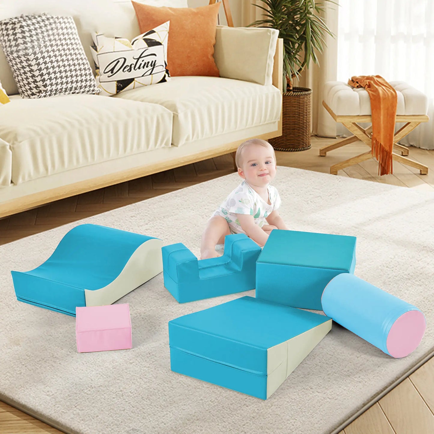 Colourful Soft Crawl And Crawl Foam Playset 6-in-1