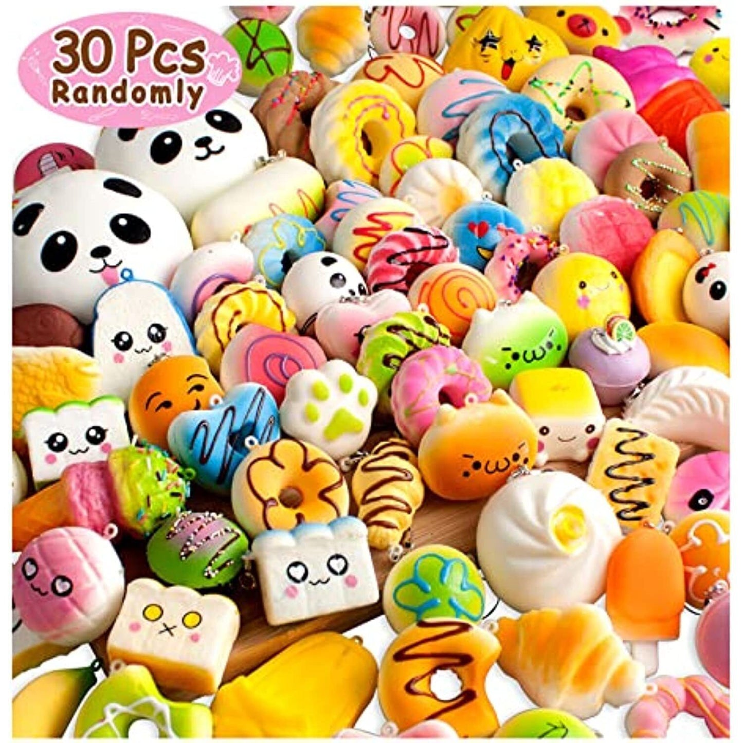 BUDI Upgraded Coluans 30Pcs Kawaii Squishies Random Super Slow Rising Squeeze