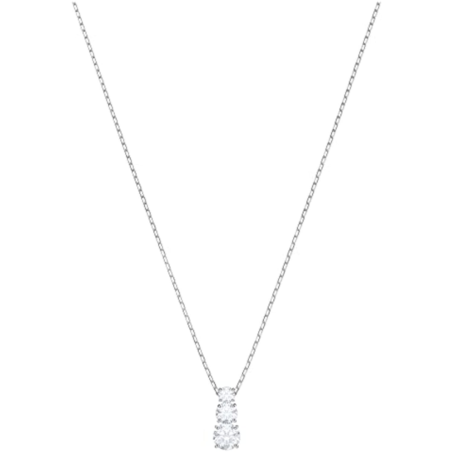 Swarovski Attract Trilogy Round Pendant Necklace - Women's White Round Crystal