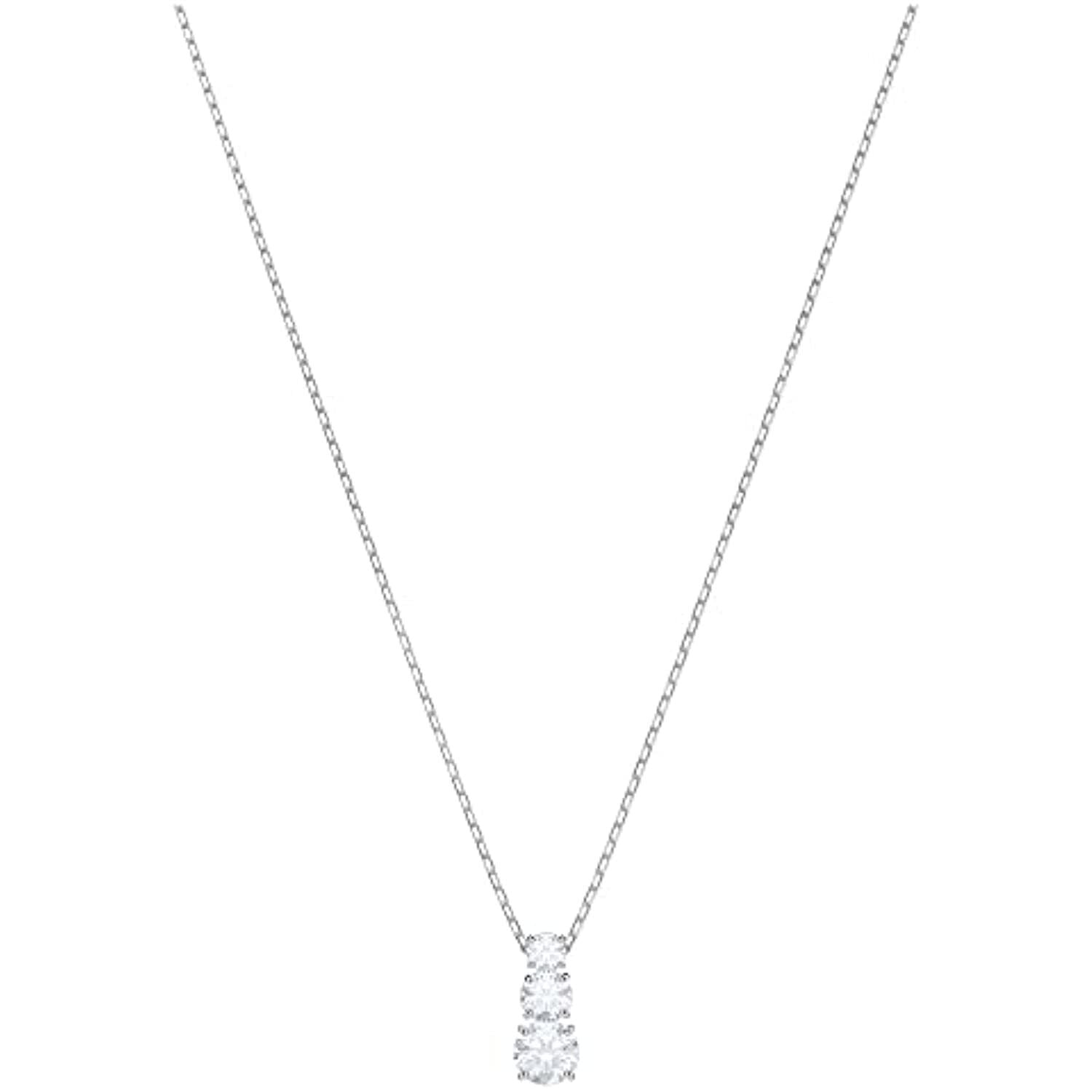 Swarovski Attract Trilogy Round Pendant Necklace - Women's White Round Crystal