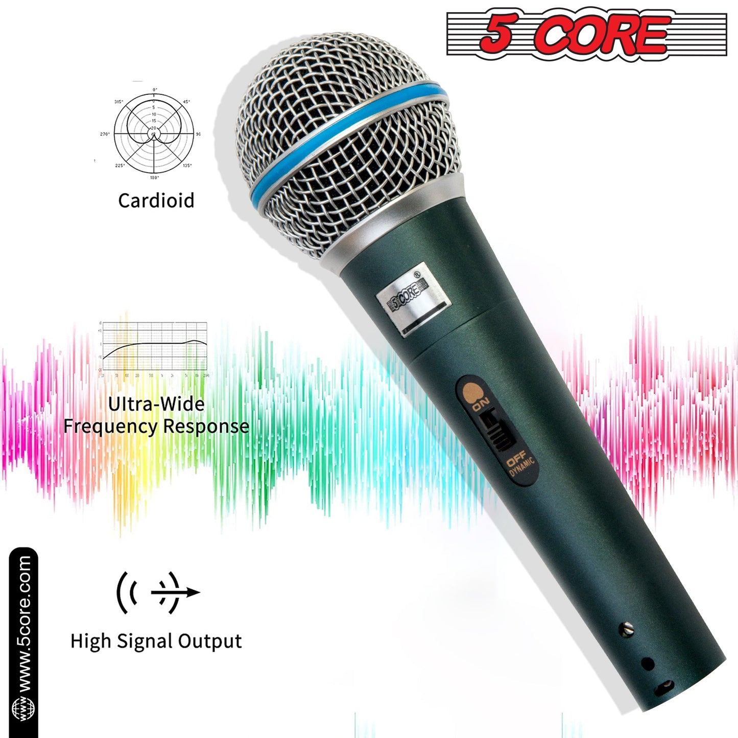 5Core Microphone For Singing Karaoke Mic 3Pcs XLR Microfono Dynamic Cardioid Unidirectional-1