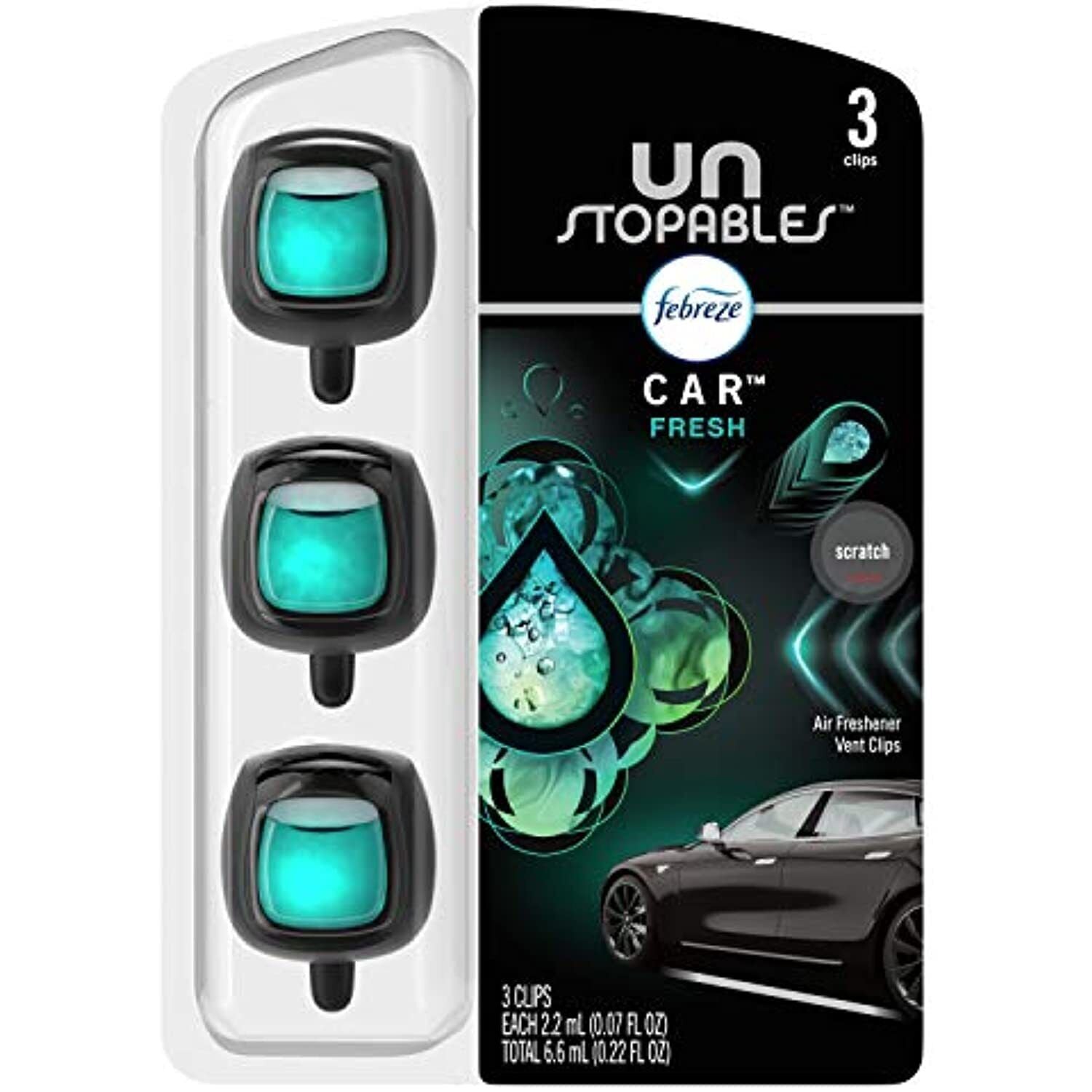 Febreze Unstopables Car Air Freshener, Unstopables Fresh Scent, Odor Eliminator - American Smart