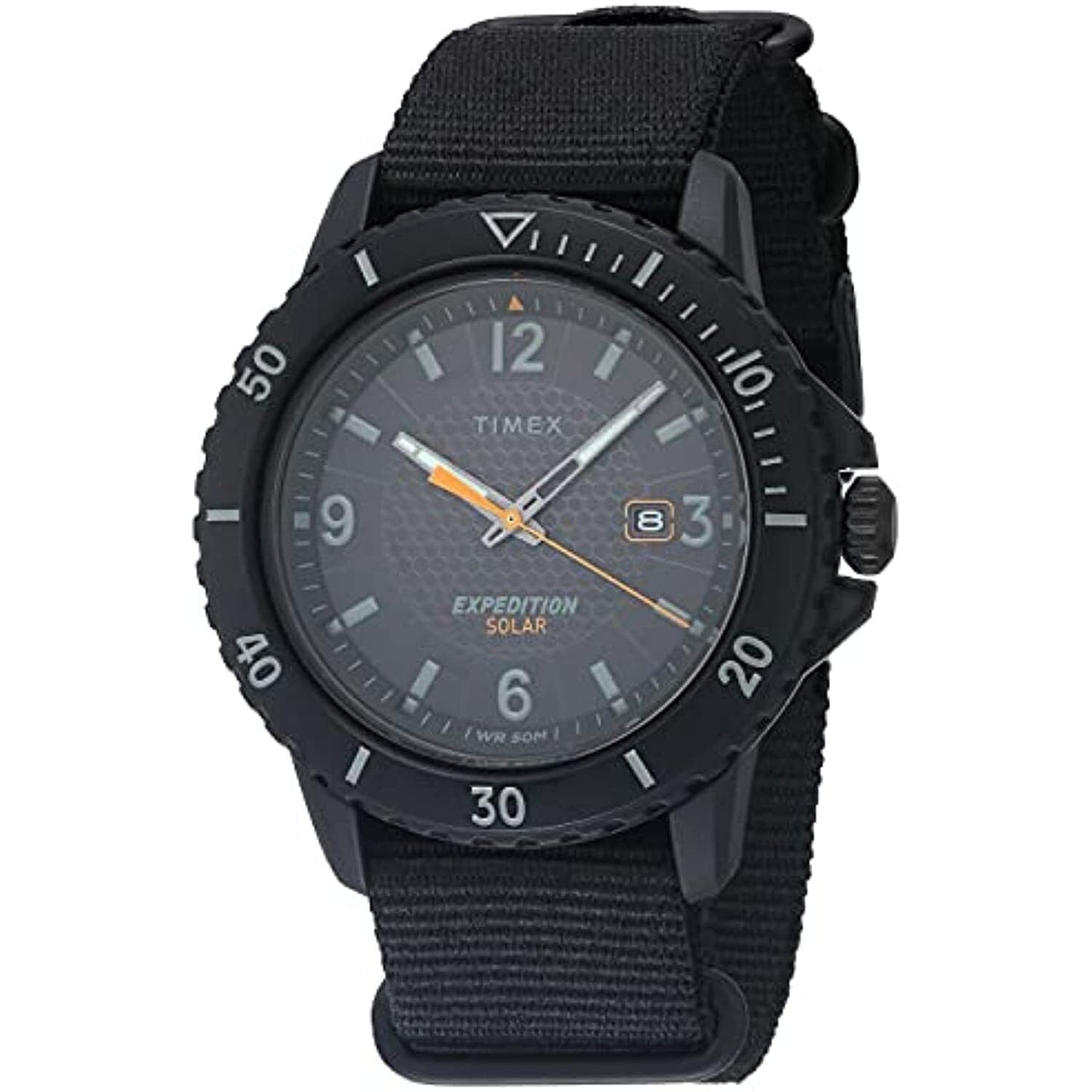 Timex Men's TW2U30300 Expedition Gallatin Solar Black Fabric Slip-Thru Strap