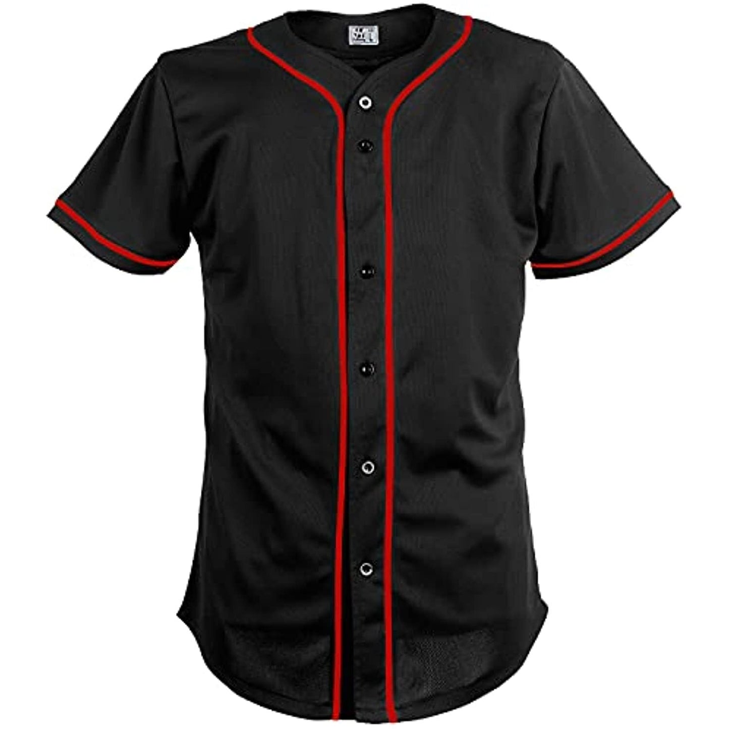 Pullonsy Black Plain Baseball Jerseys Hipster Hip Hop Tees for Men Button