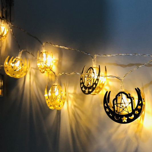 Muslim Ramadan Festival Battery Box Led String Lights Eid Mubarak Moon And Stars