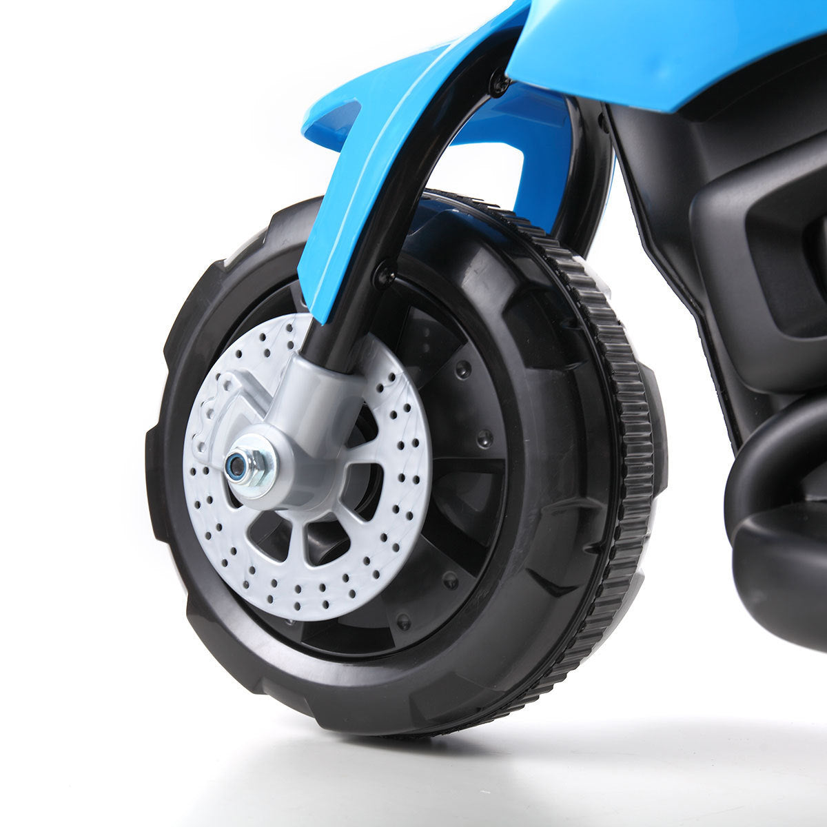 6V Kids Ride On Motorcycle with Headlights, Battery-Powered 3-Wheel Bicycle - Blue