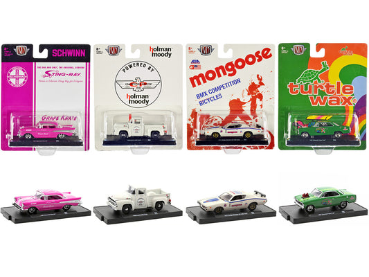 "Auto-Drivers" Set of 4 pieces in Blister Packs Release 90 Limited Edition to 9600 pieces Worldwide 1/64 Diecast Model Cars by M2 Machines-0