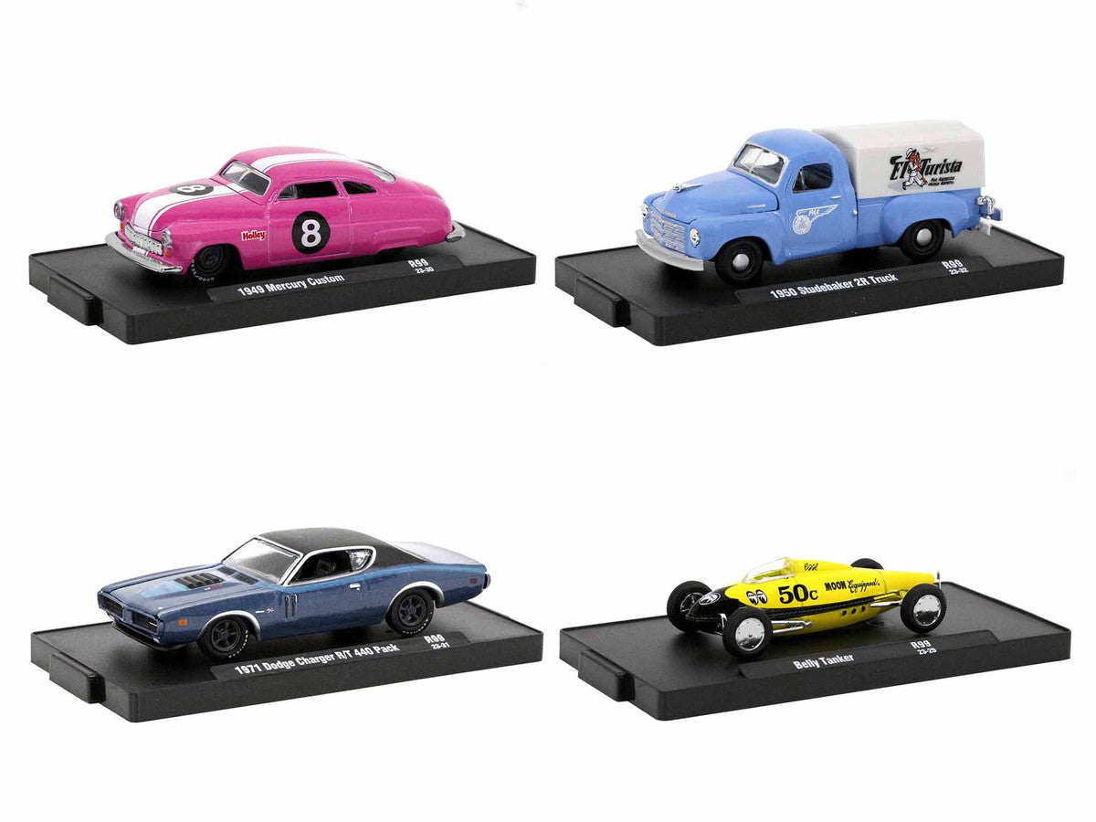 "Auto-Drivers" Set of 4 pieces in Blister Packs Release 99 Limited Edition to 9600 pieces Worldwide 1/64 Diecast Model Cars by M2 Machines-1