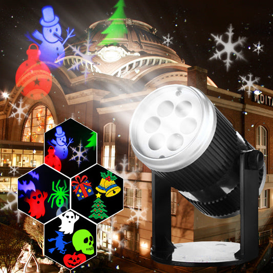 6 Patterns 4W LED Stage Light Projector Lamp Landscape Garden Decor for Halloween Christmas Decorations Clearance Christmas Lights