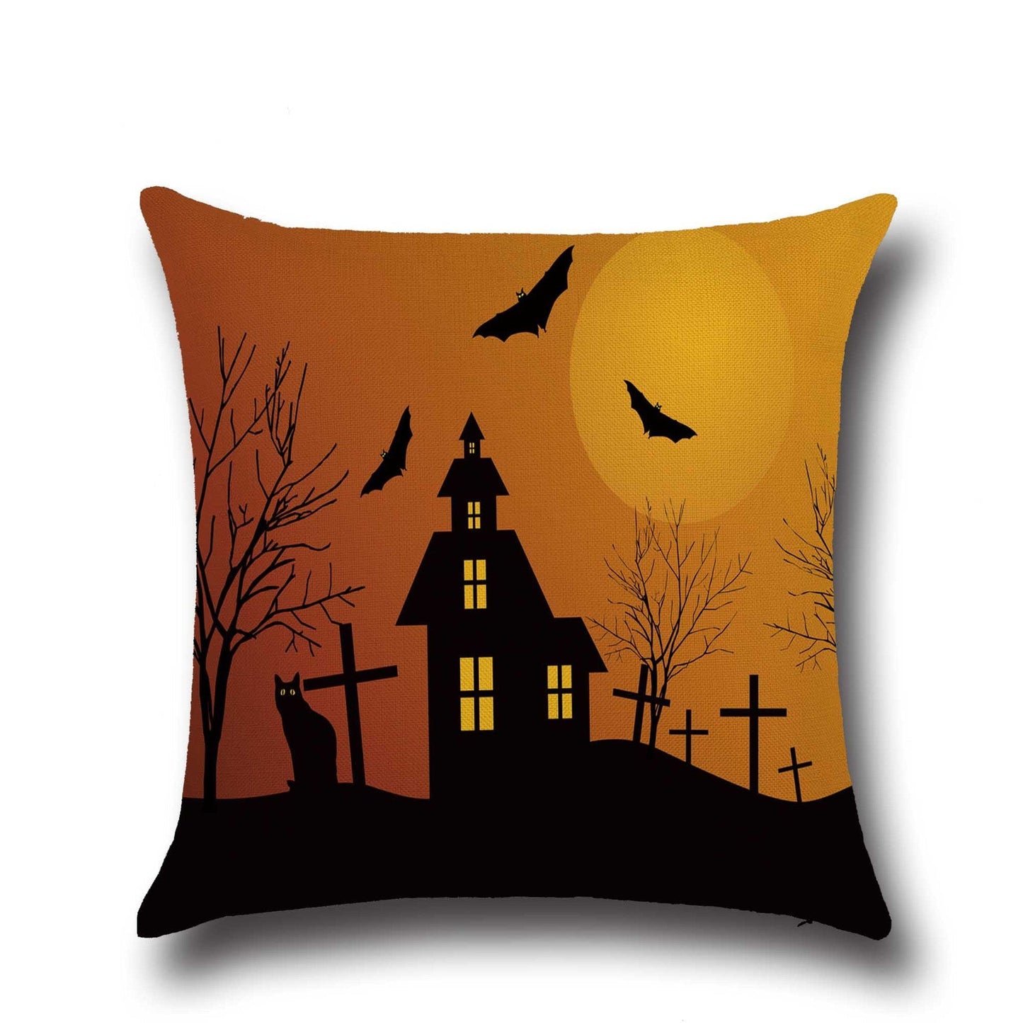 Halloween Bat Owl Pattern Pillowcase Cotton Linen Throw Pillow Cushion Cover Seat Home Decoration