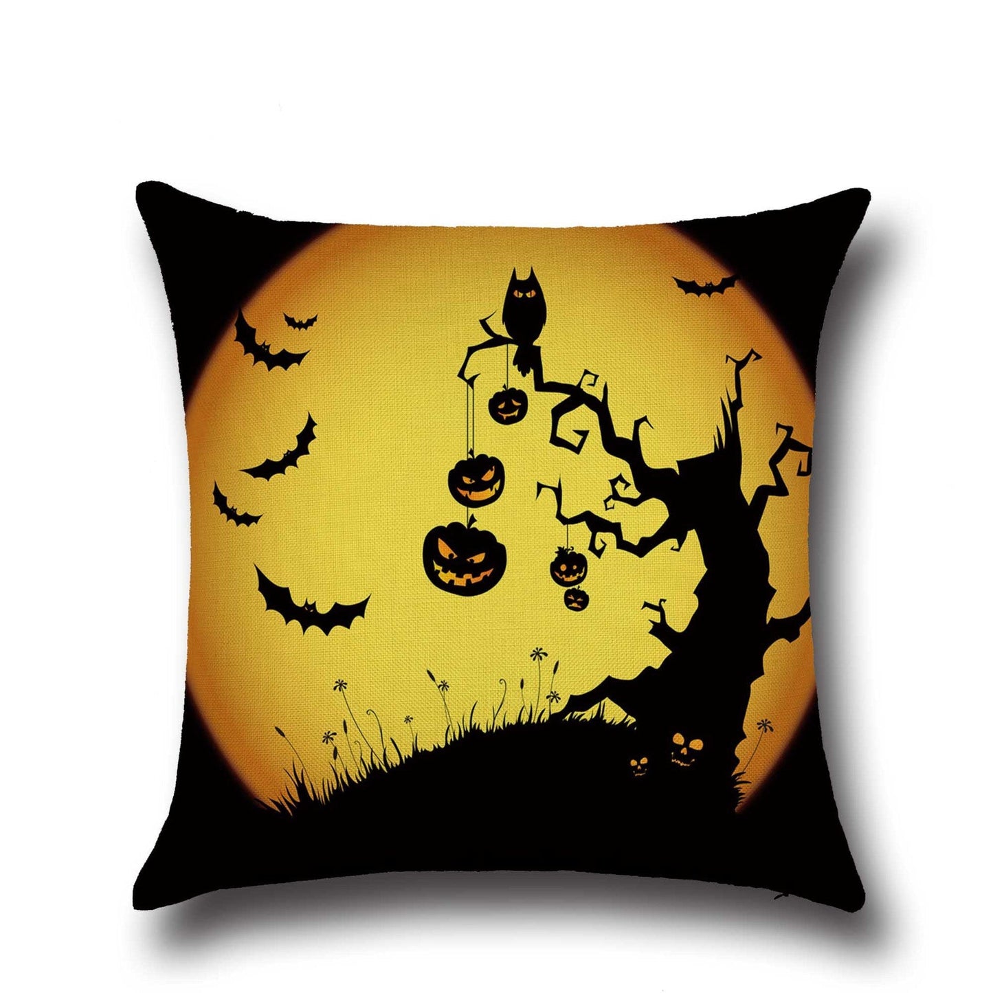 Halloween Bat Owl Pattern Pillowcase Cotton Linen Throw Pillow Cushion Cover Seat Home Decoration