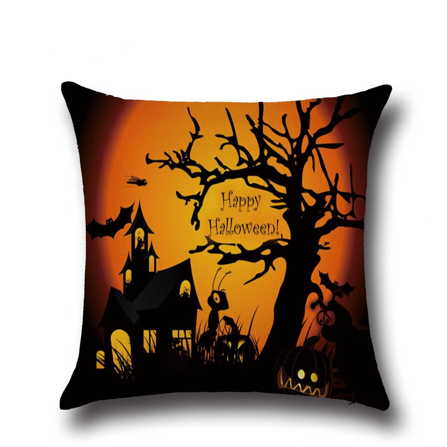 Halloween Bat Owl Pattern Pillowcase Cotton Linen Throw Pillow Cushion Cover Seat Home Decoration