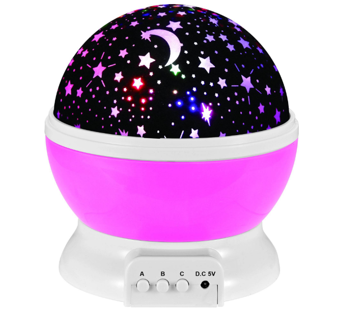 Style: FStarry sky, Color: Pink 3pcs - Rotate The Romantic Sky Projector