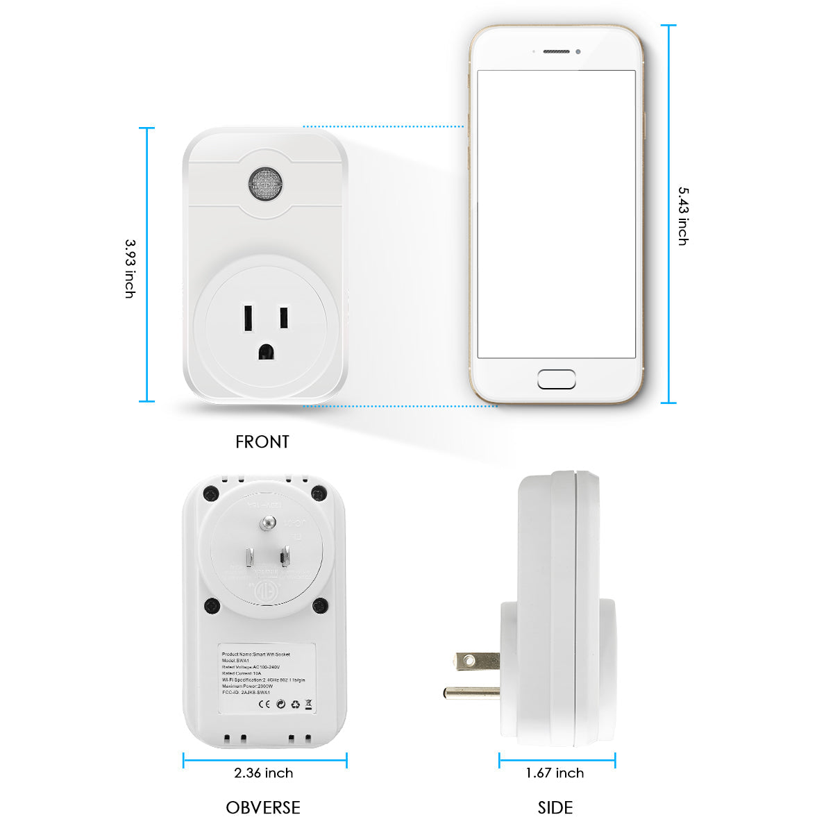 ELE Home Smart Socket WIFI Plug EU/US Plug APP Wireless Control for IOS Pad Android HomeKit