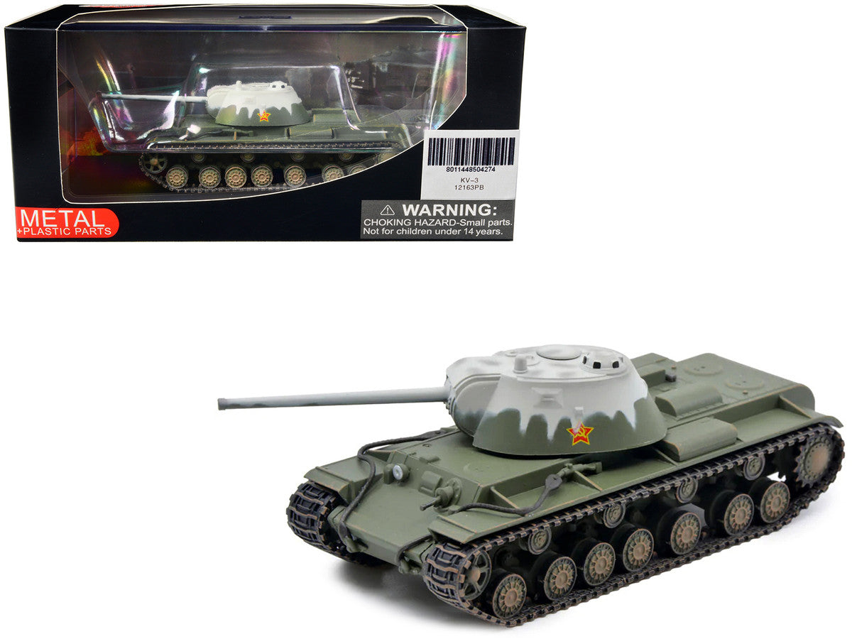 Soviet Kliment Voroshilov KV-3 Heavy Tank Winter Camouflage 1/72 Diecast Model by Panzerkampf-0