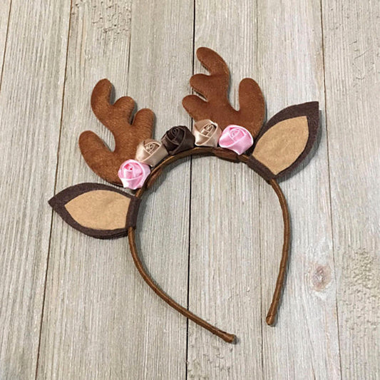 Color: Elk head ornaments, Height: 70cm - Cartoon Fawn Photography Costume Christmas Elk Dress