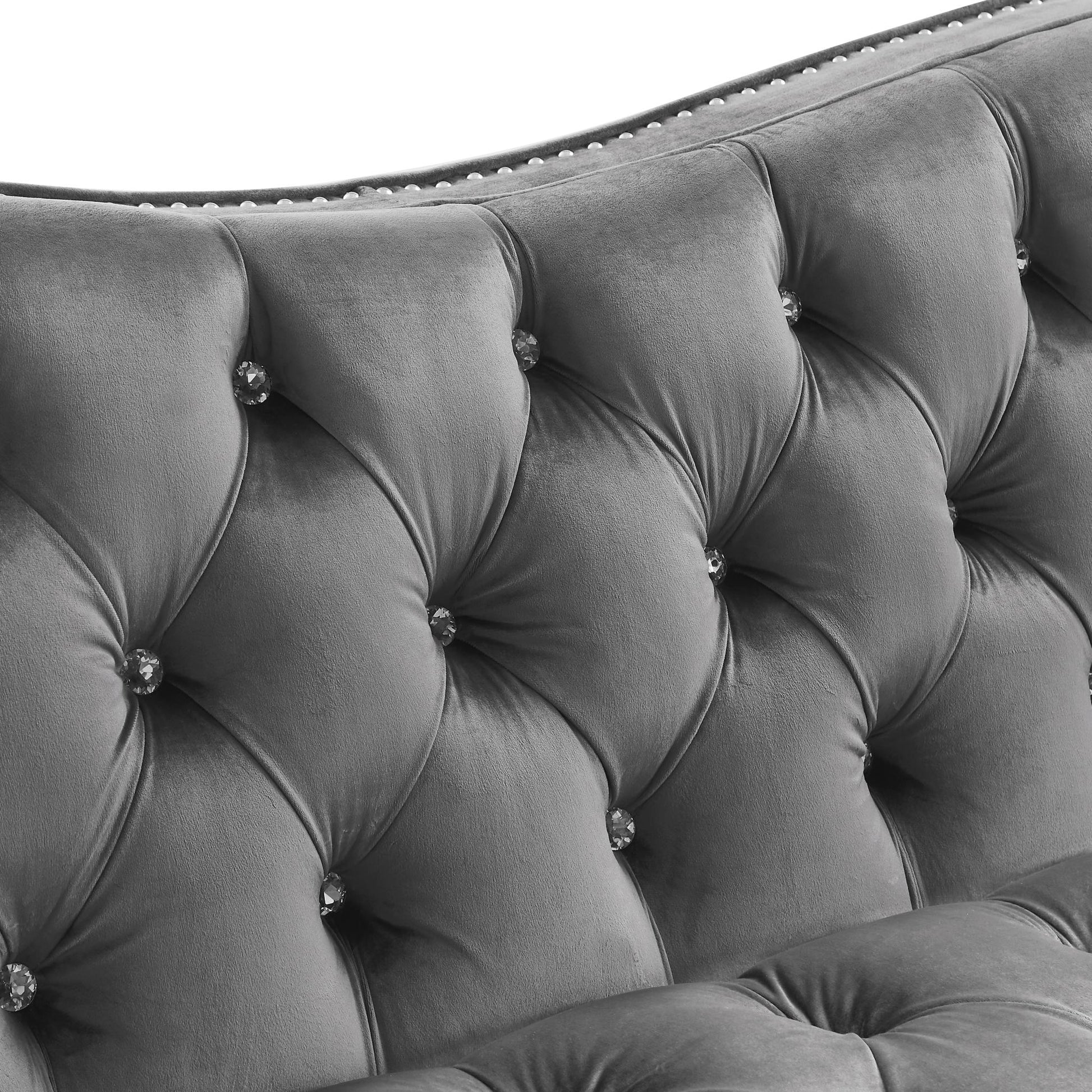 Luxury Crystal Feet Tufted  Sofa-6