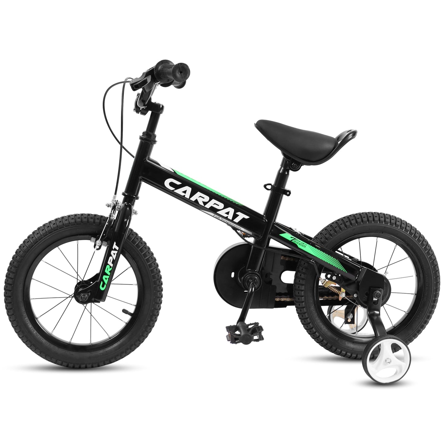 C14112A Ecarpat Kids' Bike 14 Inch Wheels, 1-Speed Boys Girls Child Bicycles For 3-5 Years, With Removable Training Wheels Baby Toys, Coaster+V Brake