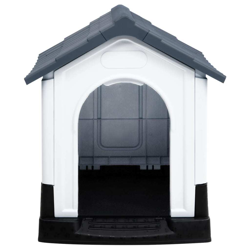 vidaXL Dog House Gray 22.4"x26.8"x26" Polypropylene