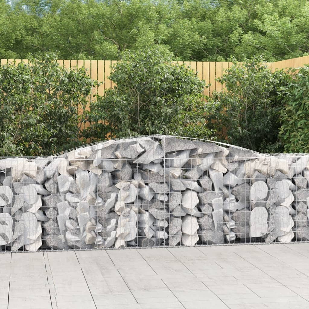 vidaXL Arched Gabion Basket 157.5"x19.7"x31.5"/39.4" Galvanized Iron