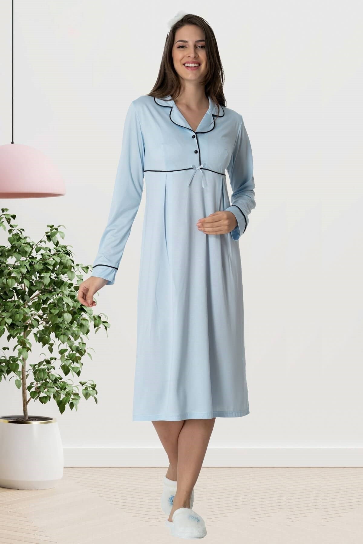 Shopymommy 1551 Maternity & Nursing Nightgown-1