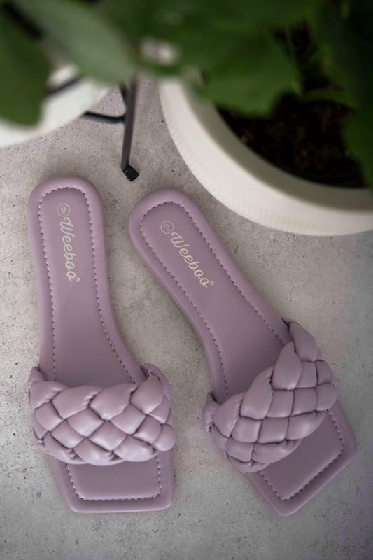 Purple Woven Flat Sandals - American Smart