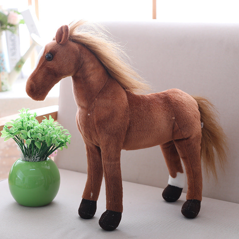 style: B, Dimensions: 60cm - 30-60cm Simulation Horse Plush Toys Cute Staffed Animal Zebra