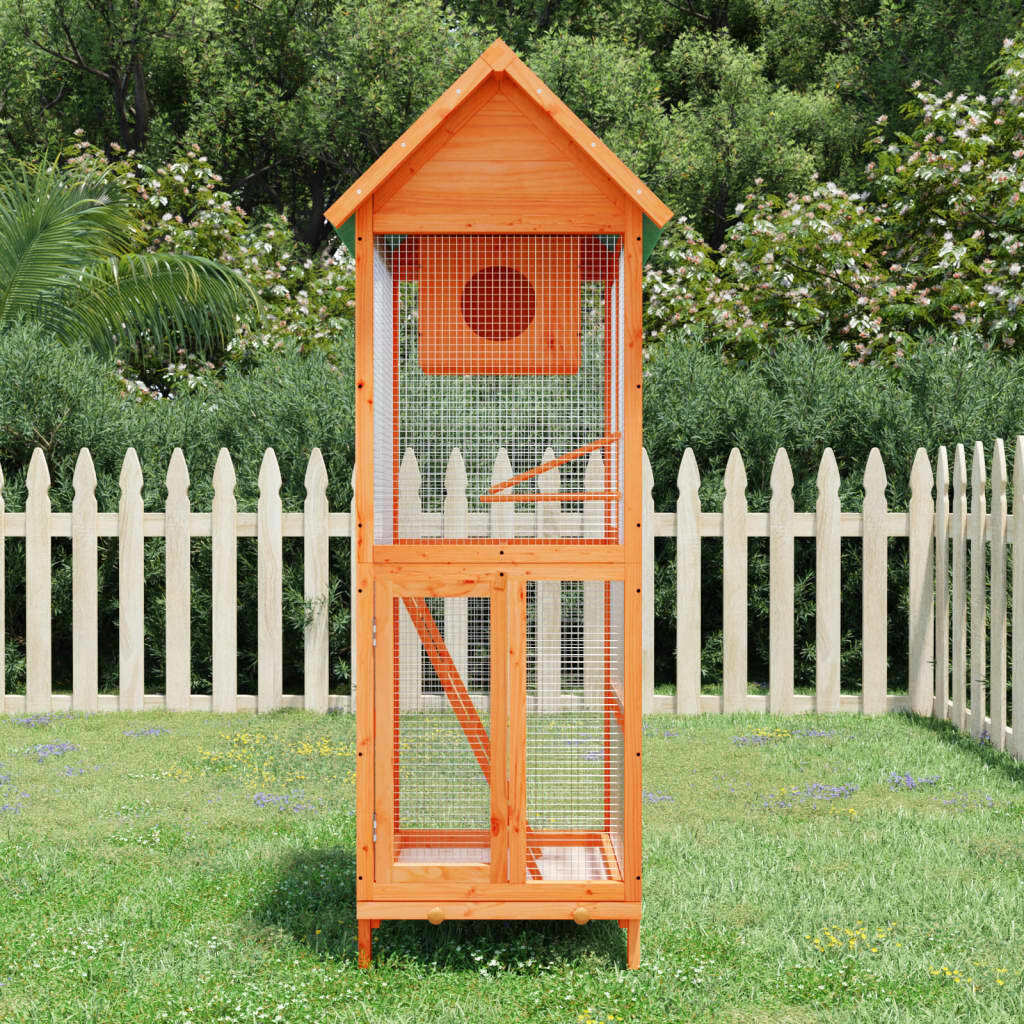 vidaXL Bird House Brown 23.6"x23"x63" Solid Wood Pine