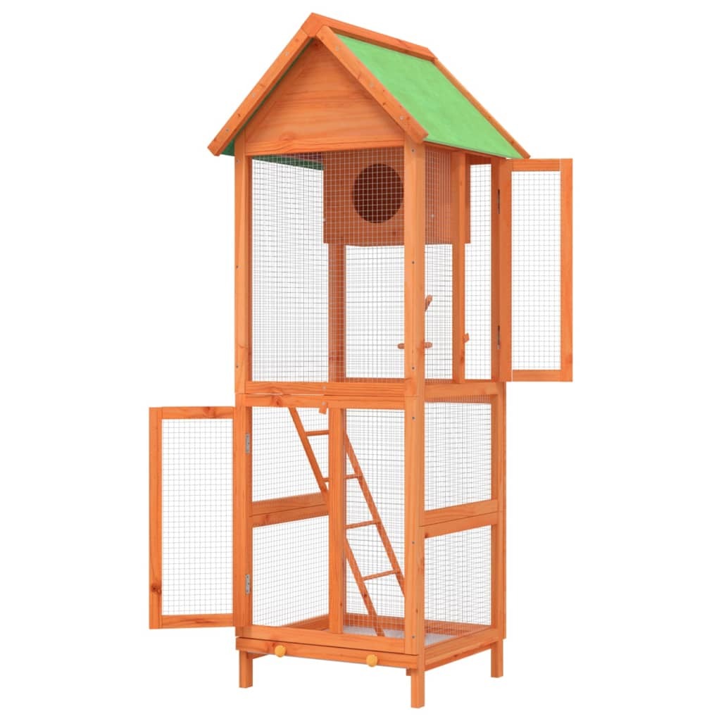 vidaXL Bird House Brown 23.6"x23"x63" Solid Wood Pine